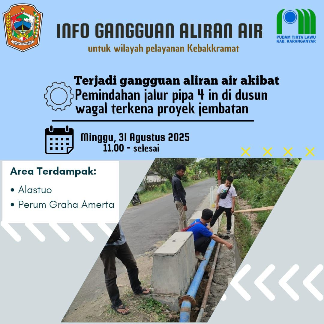 GANGGUAN ALIRAN AIR AKIBAT PEMINDAHAN JALUR PIPA 4 INCH DI DUSUN WAGAL