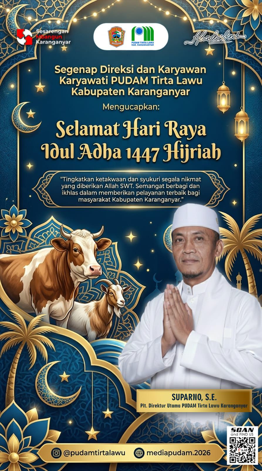 IDUL ADHA 1447 H, PUDAM TIRTA LAWU KARANGANYAR PERKUAT SEMANGAT PELAYANAN