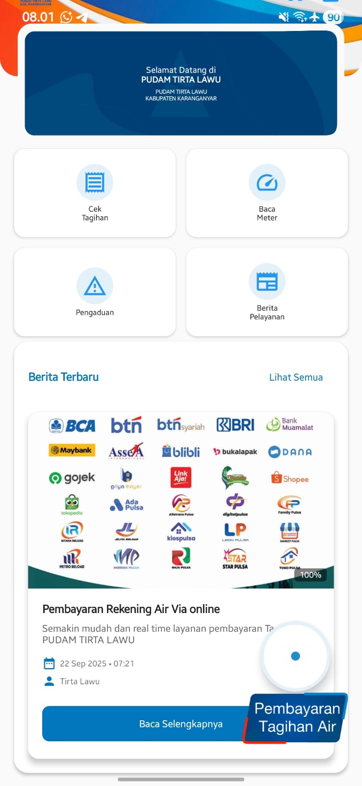 Screenshot Aplikasi Mobile CIS